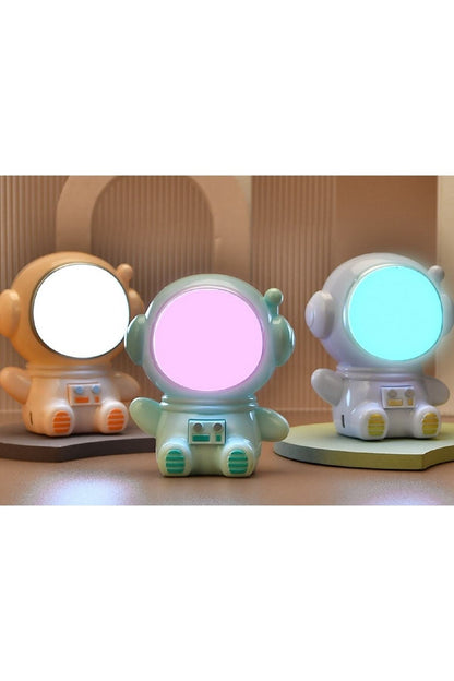 Karikatür Spaceman Gece Işıkları Usb Şarj Edilebilir Lambalar Çocuklar Için Bebek Masa Lambası