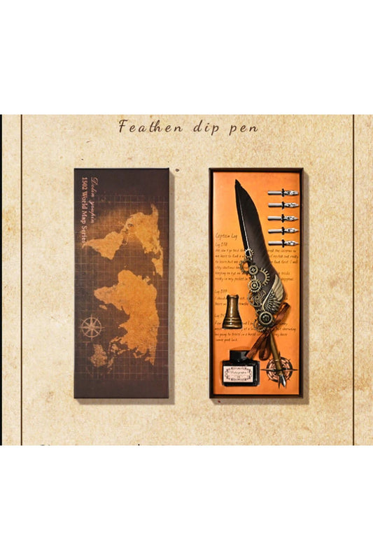 1 Takım Avrupa Tarzı Öğrenci Divit Kalem Retro Rüzgar Mekanik Kalem Kişiselleştirilmiş Hediye Seti