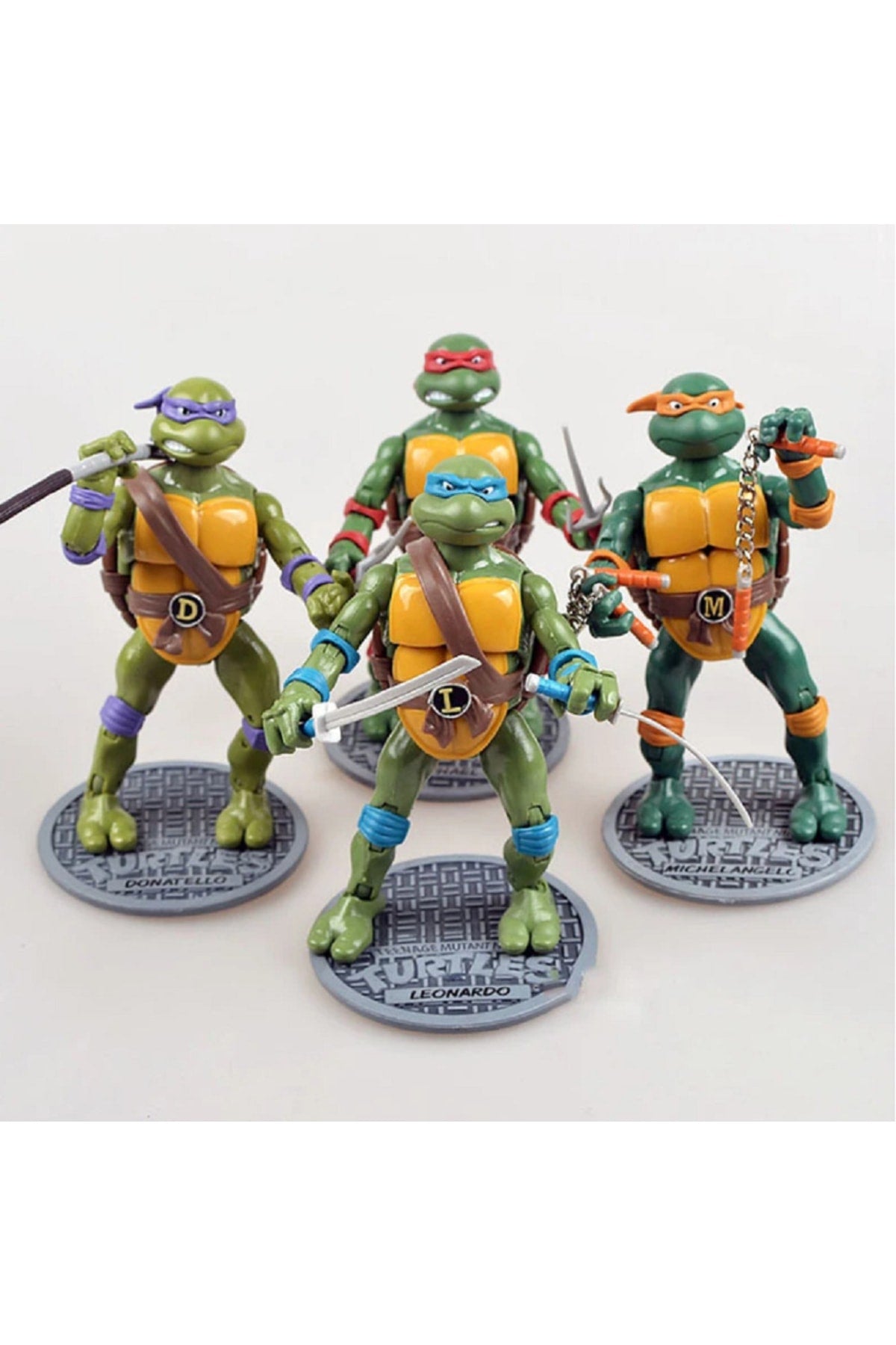 4 Adet Genç Mutant Ninja Kaplumbağalar Leonardo Donatello Raphaelaction Figür Set Obje