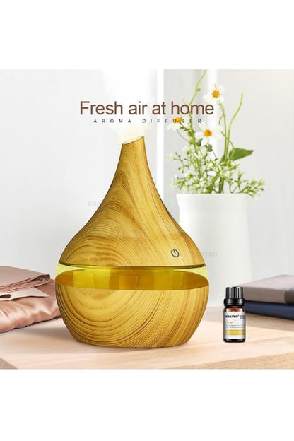300ml Aroma Hava Nemlendirici Aromaterapi Ahşap Difüzör