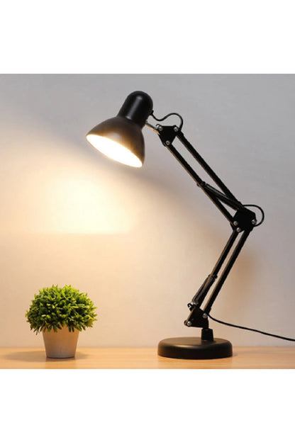 E27 Katlanır Masa Lambası Ayarlanabilir Metal Led Işıklar Ile Salıncak Uzun Kol Ofis Çalışma Lambası