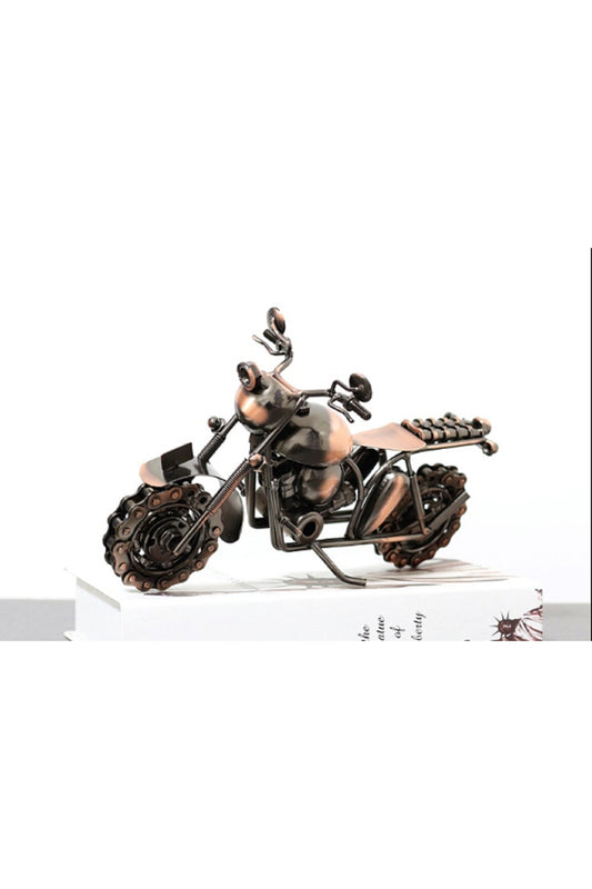 Retro Ferforje Motosiklet Modeli Yaratıcı Metal Sanat Heykel Koleksiyonu Süs Masaüstü Decorati