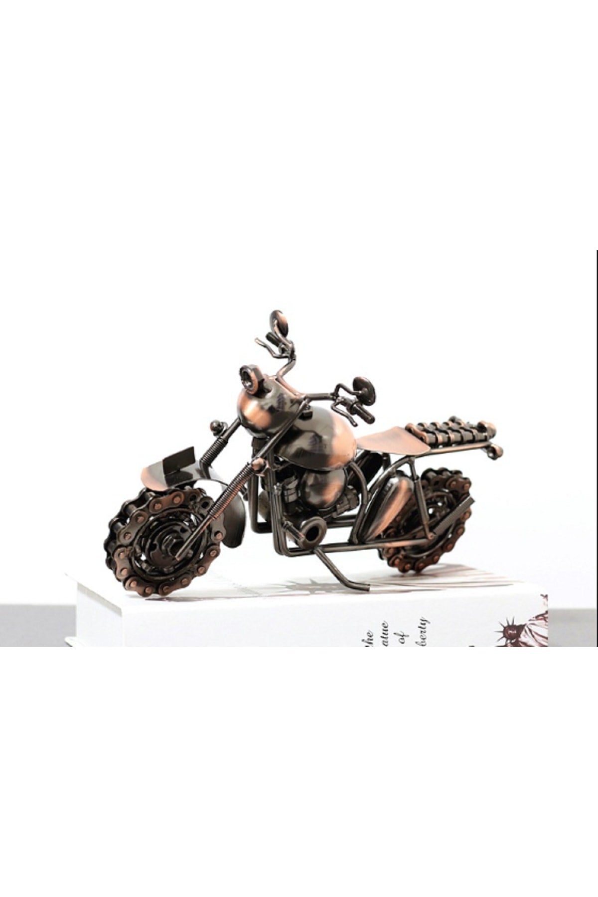 Retro Ferforje Motosiklet Modeli Yaratıcı Metal Sanat Heykel Koleksiyonu Süs Masaüstü Decorati