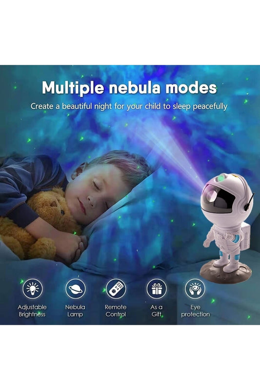 Yıldız Projektör Gece Lambası Uzaktan Kumanda Ile 360 Ayarlanabilir Astronot Galaxy Aydınlatma