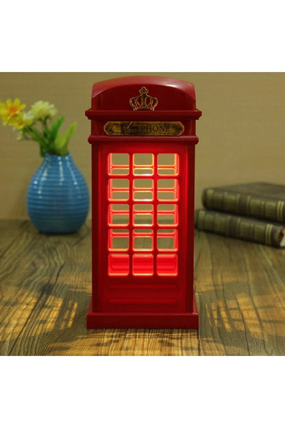 Retro Tasarımlı Lonrda Telefon Kulubesi Masa Lambası