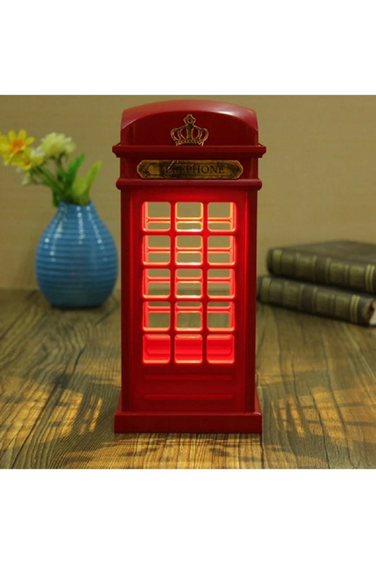 Retro Tasarımlı Lonrda Telefon Kulubesi Masa Lambası