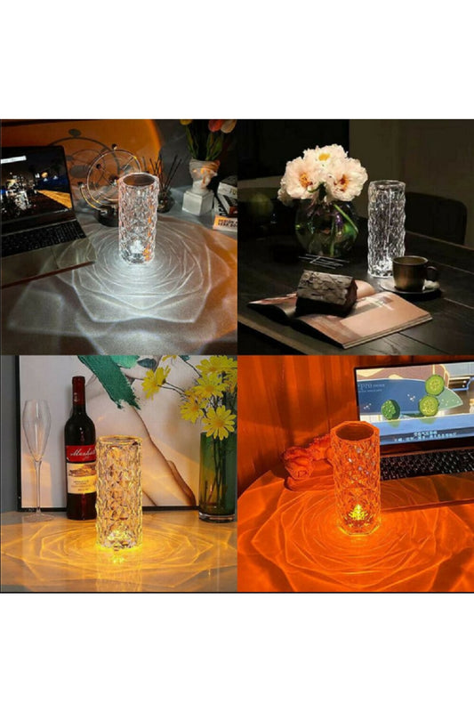 Kristal 16 Renkli Dokunmatik Led Atmosfer Odası Usb Aydınlatma Armatürü Masa Ve Gece Lambası