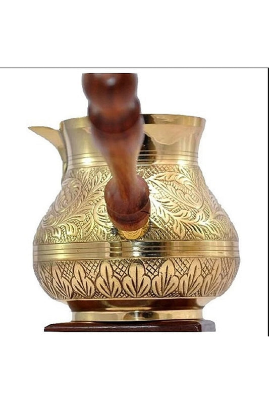 Pirinç Kakma Işlemeli Osmalı Cezvesi 4” Inc