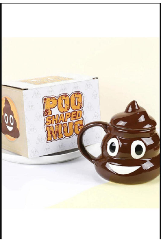 Sevimli Seramik Kapaklı Poo Kaka Emoji Kupa Bardak Seti