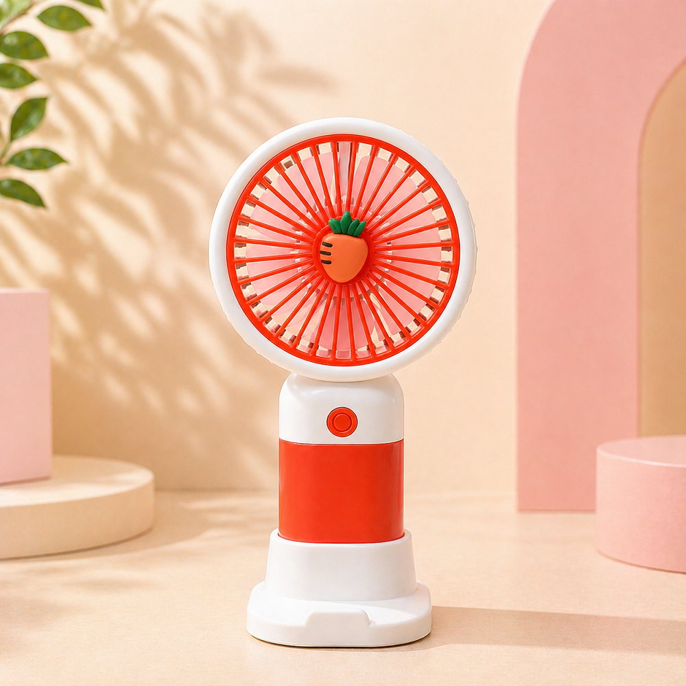 Sevimli Mini Masaüstü Fan USB Şarjlı Taşınabilir Sessiz El Fanı Renkli Tasarım