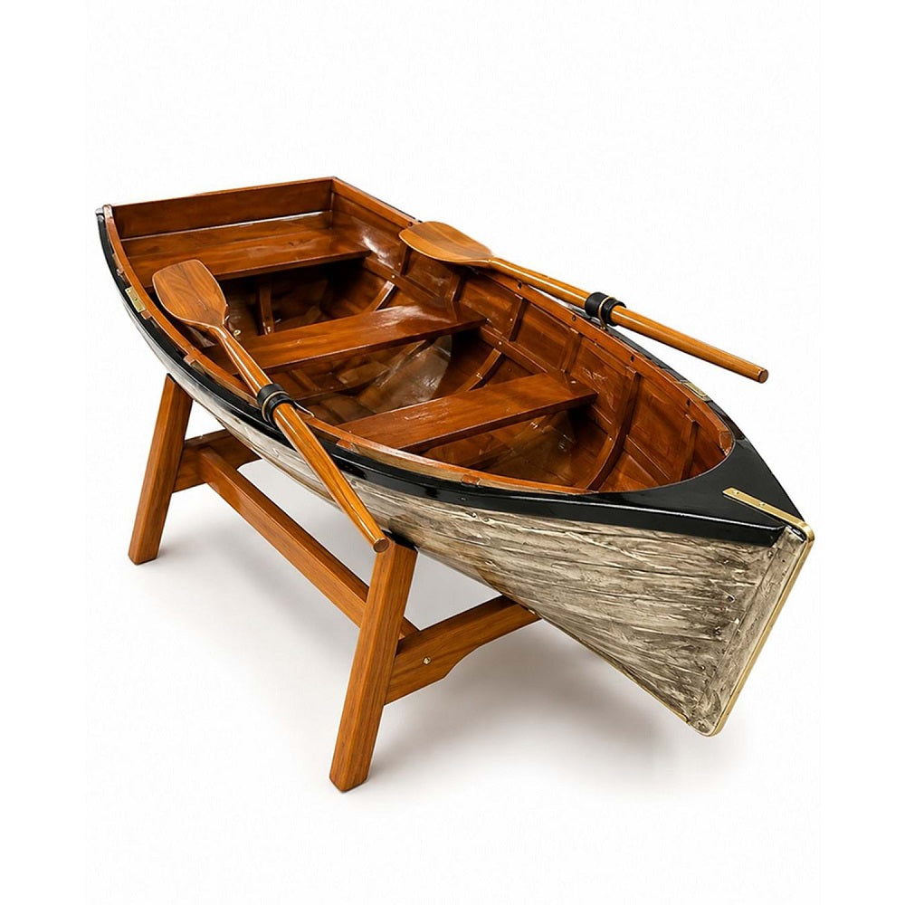 Ahşap Tekne Sehpa – Dekoratif Sandal Tasarımlı Denizci Konsept Orta Sehpa 120x51x34 Cm