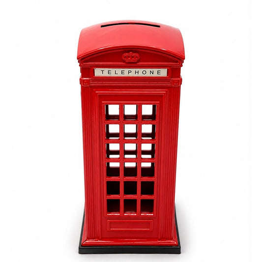 Dekoratif Metal Kırmızı İngiliz Telefon Kulübesi Kumbara, London Temalı Masaüstü Aksesuar