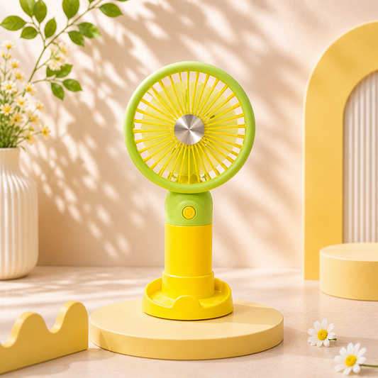 Renkli Mini El Fanı USB Şarjlı Taşınabilir Sessiz Masaüstü Fan Yazlık Serinletici