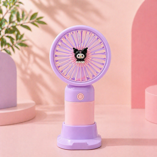 Sanrio Karakterli Şarjlı Fan Vantilatör Hello Kitty Kuromi USB Taşınabilir Mini Fan