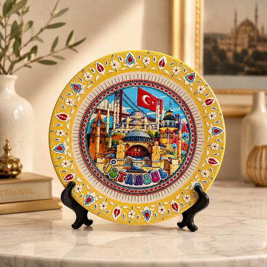 İstanbul Temalı Dekoratif Hediyelik Tabak – 15 Cm