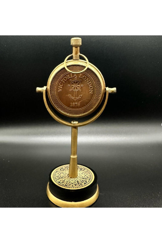 1876 Victoria London Tasarımlı Kaideli Pirinç Masa Saati