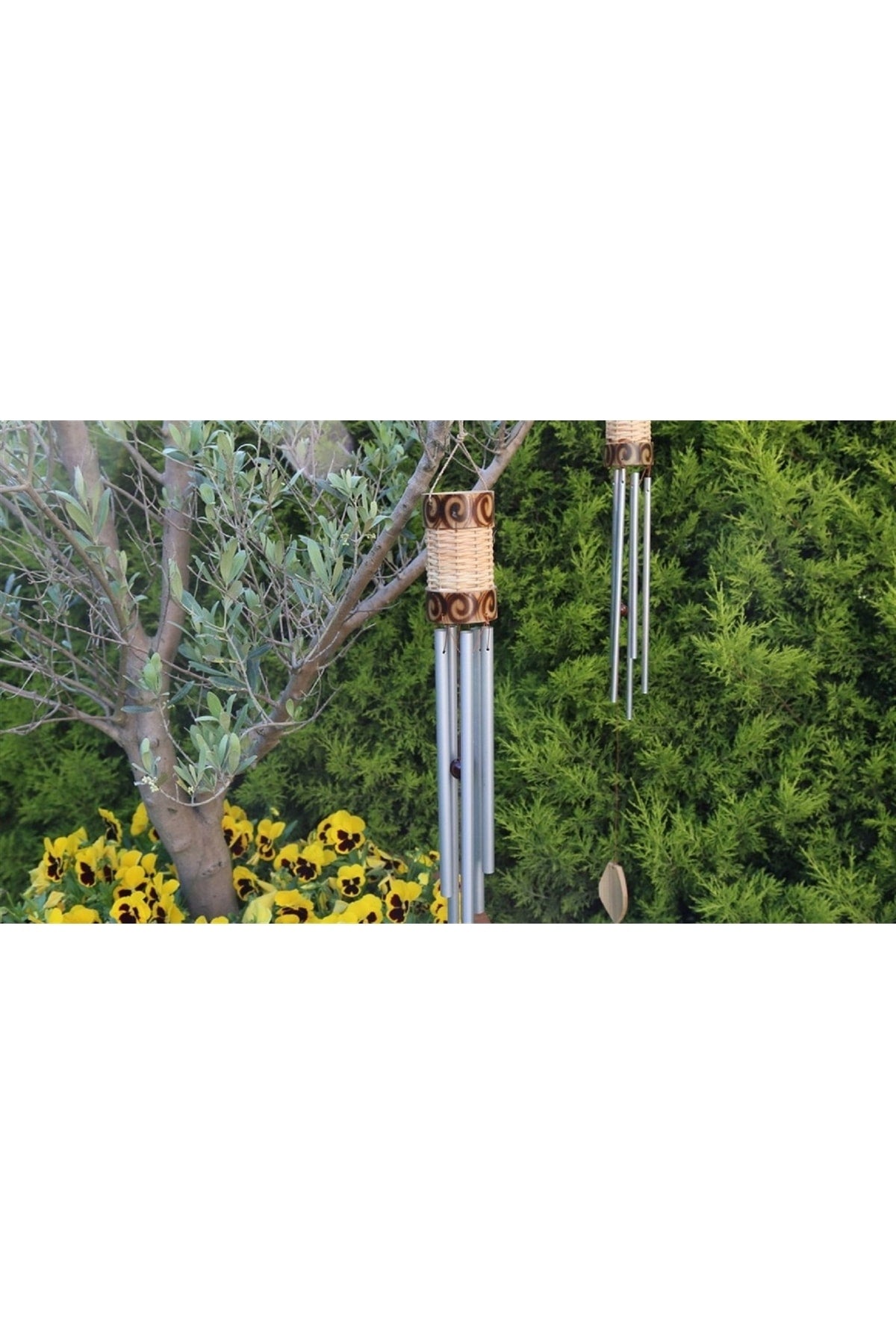 Bambu Ve Hasırlı Rüzgar Çanı (72 Cm)