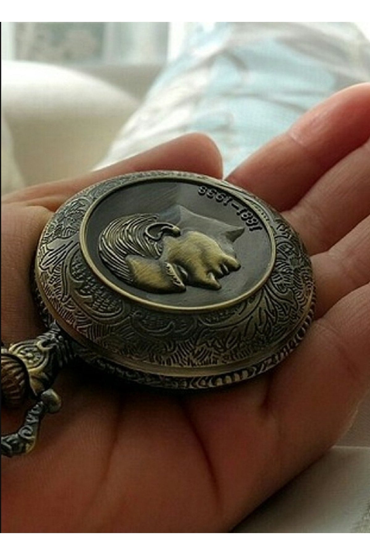 Mustafa Kemal Atatürk Temalı Zimcirli Köstekli Cep Saati