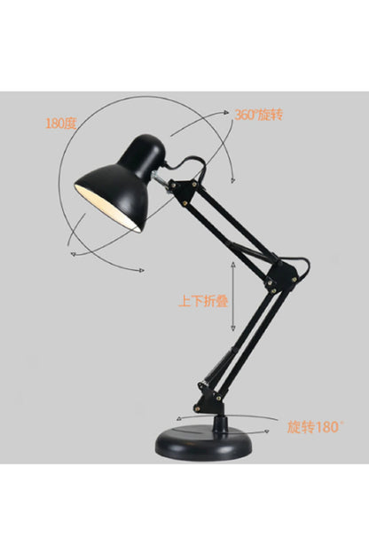 E27 Katlanır Masa Lambası Ayarlanabilir Metal Led Işıklar Ile Salıncak Uzun Kol Ofis Çalışma Lambası