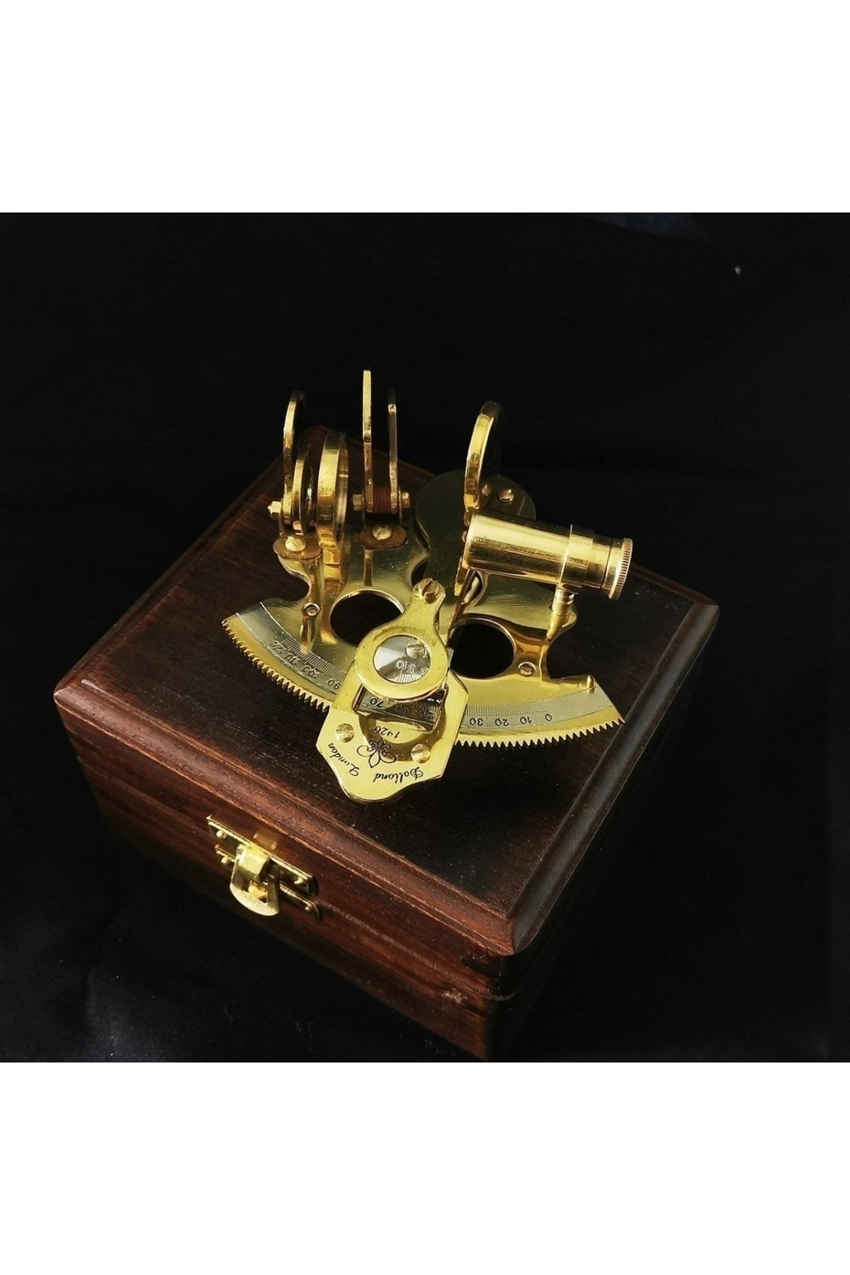 Dollond London 1920 Tamamı Pirinç Eskitme Retro Gemici Sextant