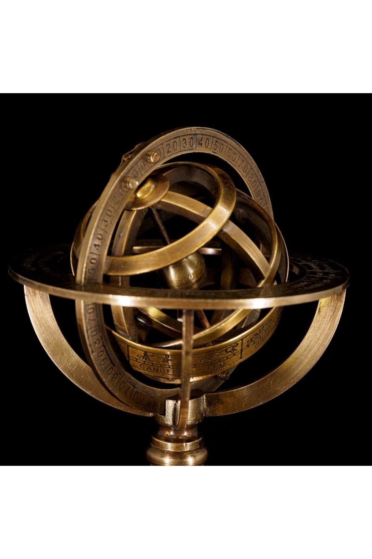 El Yapımı Tamamı Pirinçten Özel Üretim Retro Horoskop 50cm