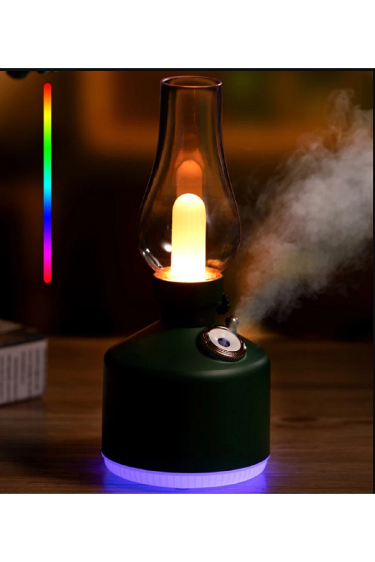 Renkli Mum Işığı Nemlendirici Masaüstü Aromaterapi Usb Kablosuz Mini Nemlendirici