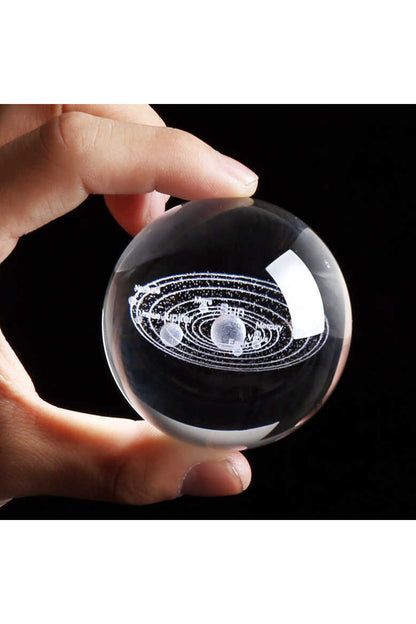 3d Işıklı Gezegen Cam Küre