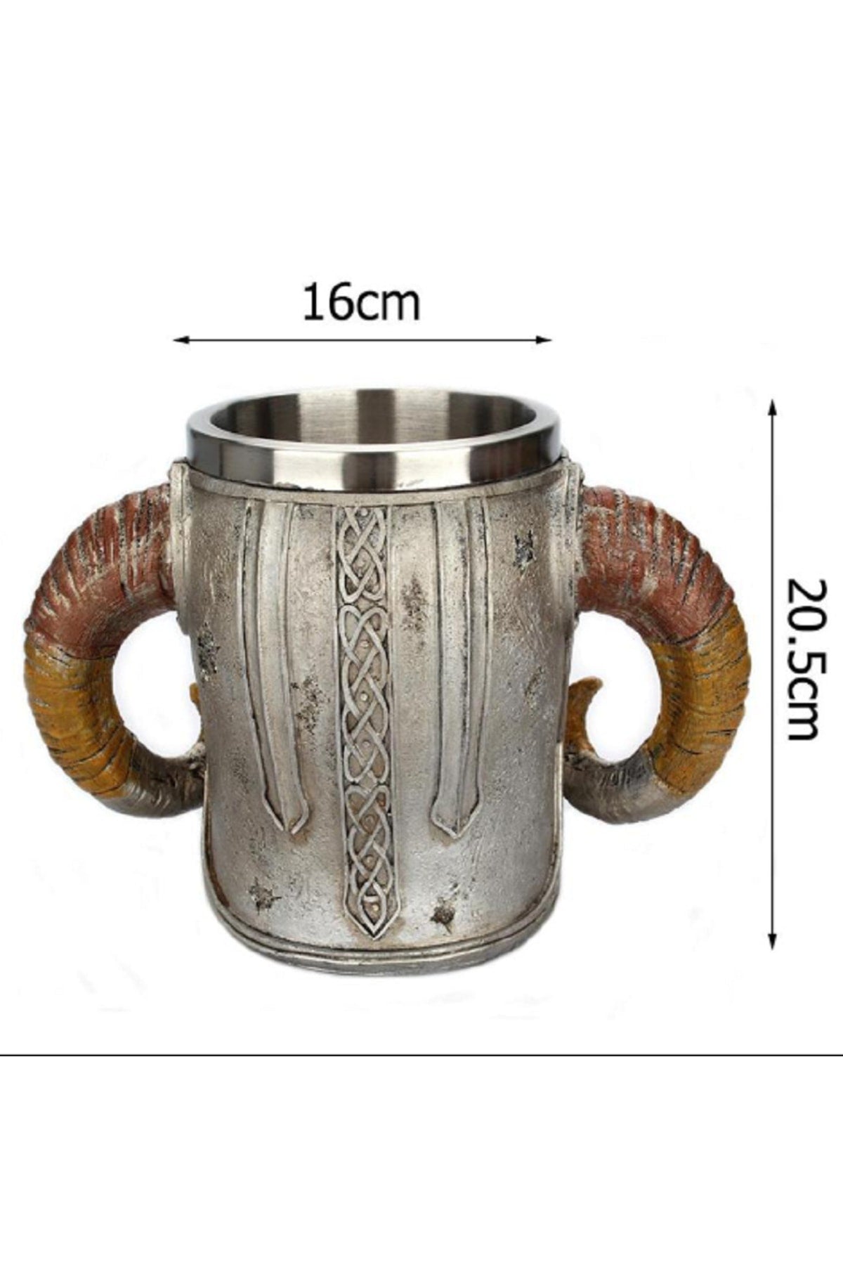 Paslanmaz Çelik Kupa Kafatası Viking Bira Kahve Içme Bardağı