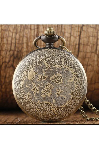 Steampunk Retro Hollow Büyük Sayılar Zincirli Köstekli Cep Saati