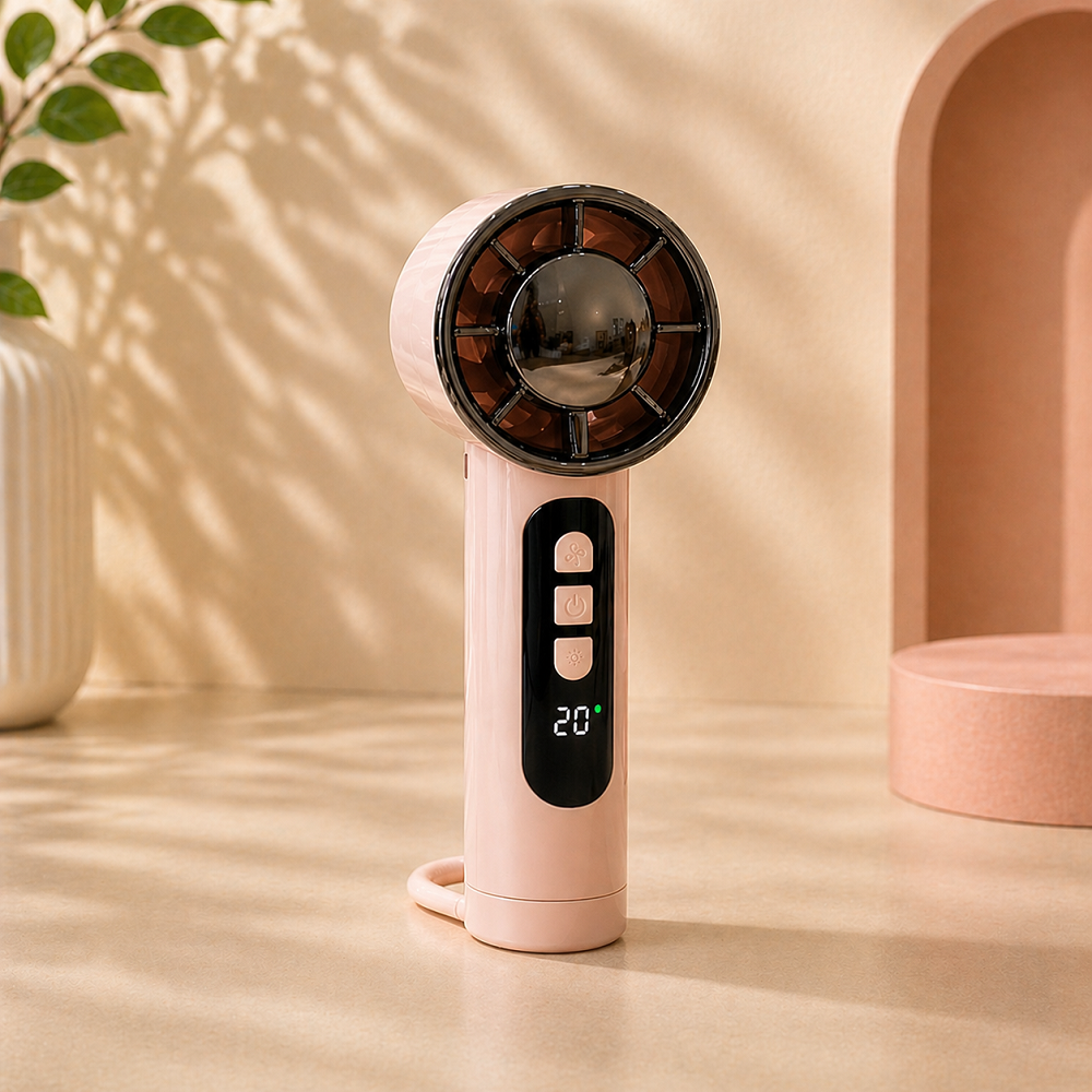 Dijital Ekranlı Mini Fan USB Şarjlı Taşınabilir Sessiz Güçlü El Fanı Premium Tasarım