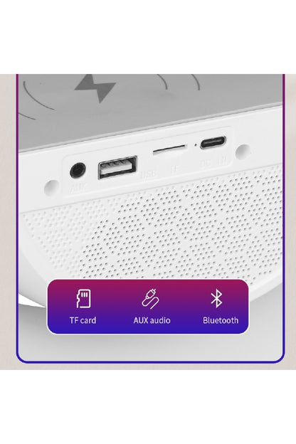 Bluetooth Ses Led Renkli Atmosfer Gece Lambası Çok Fonksiyonlu Kablosuz Mobil Şarj Cihazı