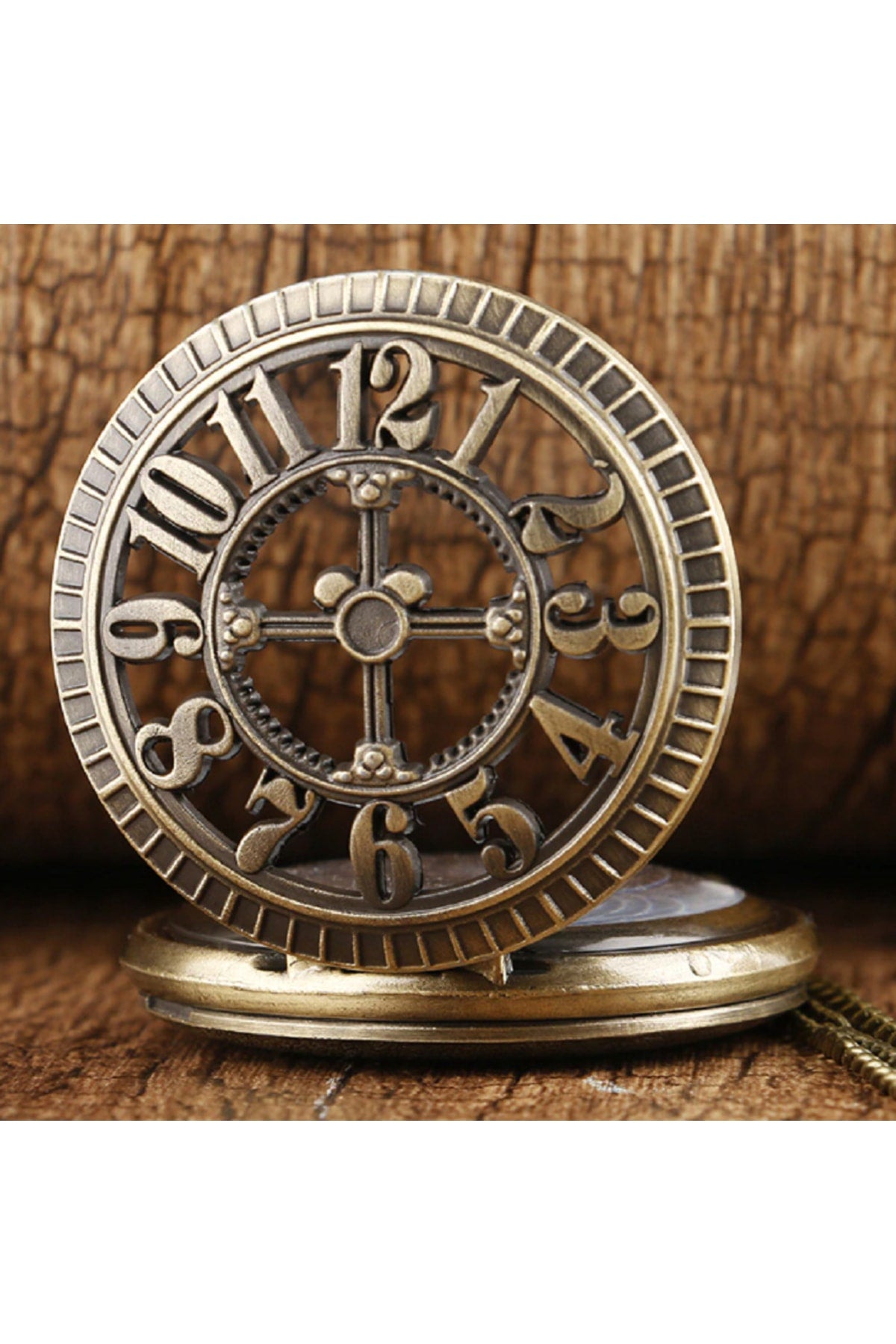 Steampunk Retro Hollow Büyük Sayılar Zincirli Köstekli Cep Saati