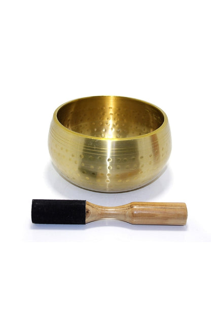 Pirinç Gold Renk Meditasyon Tibet Çanı Singing Bowl (15 Cm)