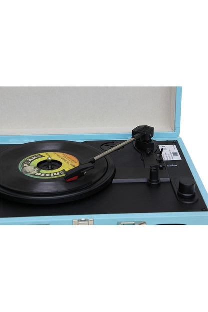 Vintage Crownwell Taşınabilir Fonograf 33/45/78rpm Pikap Çalar Gramofon Dahili Hoparlör