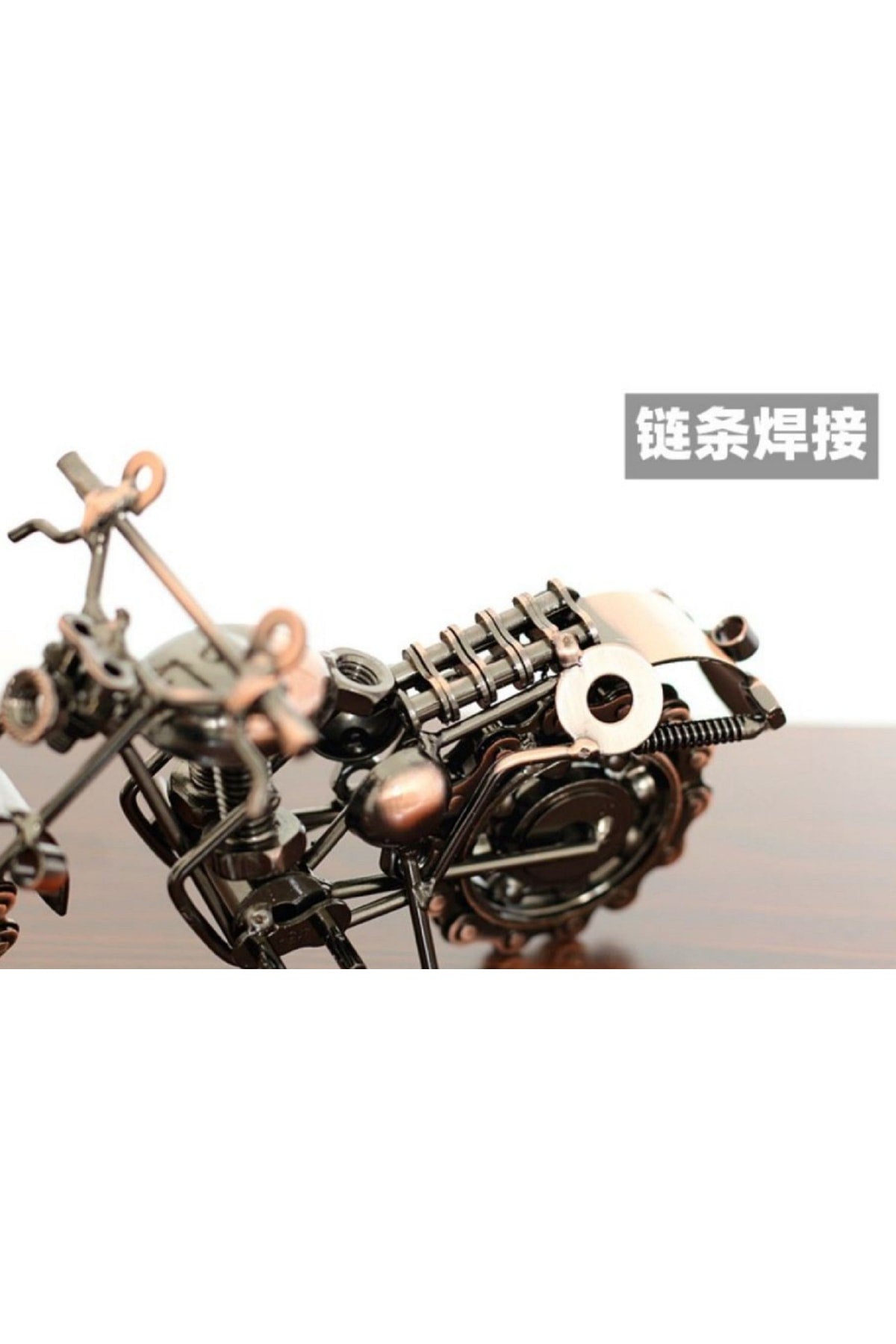 Vintage Ferforje Motosiklet Modeli Süsleme El Yapımı Metal El Sanatları Ev Dekorasyon