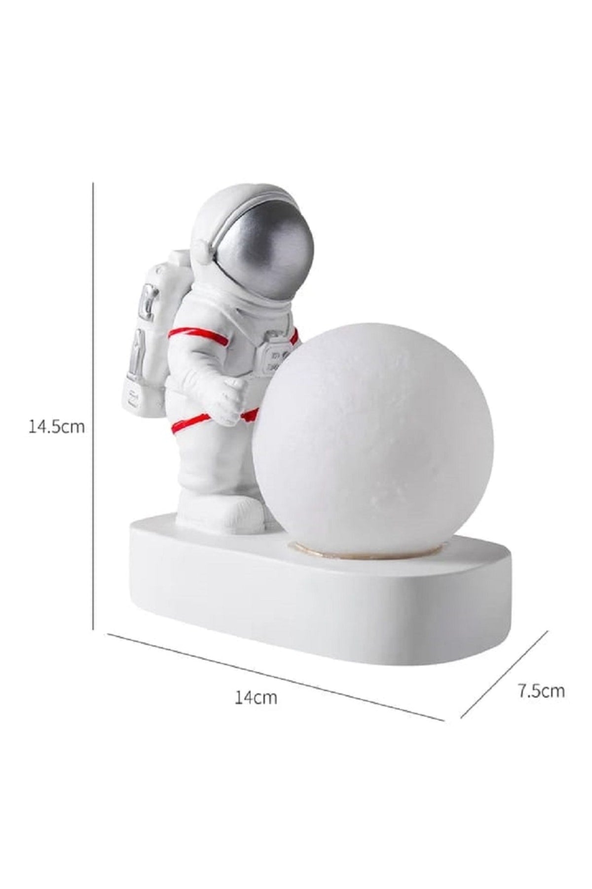 Astronot Spaceman Ay Led Gece Lambası Yatak Odası Başucu Masaüstü Yaratıcı Reçine Lamba Obje