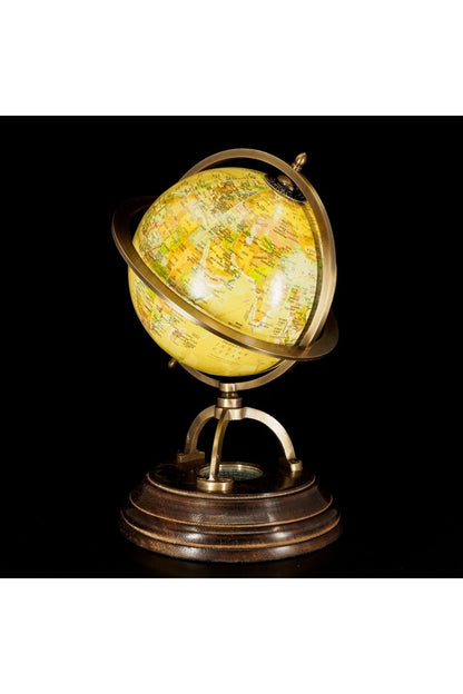 Özel Tasarım Pusulalı Pirinç Işleme Retro Dünya Küre