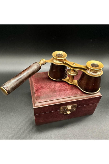 Özel Ahşap Kutulu Pirinç Opera Dürbünü