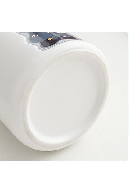 400ml Sevimli Panda Kapaklı Kaşıklı Kupa Bardak