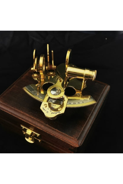 Dollond London 1920 Tamamı Pirinç Eskitme Retro Gemici Sextant