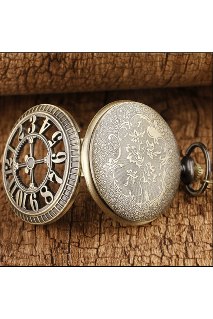 Steampunk Retro Hollow Büyük Sayılar Zincirli Köstekli Cep Saati