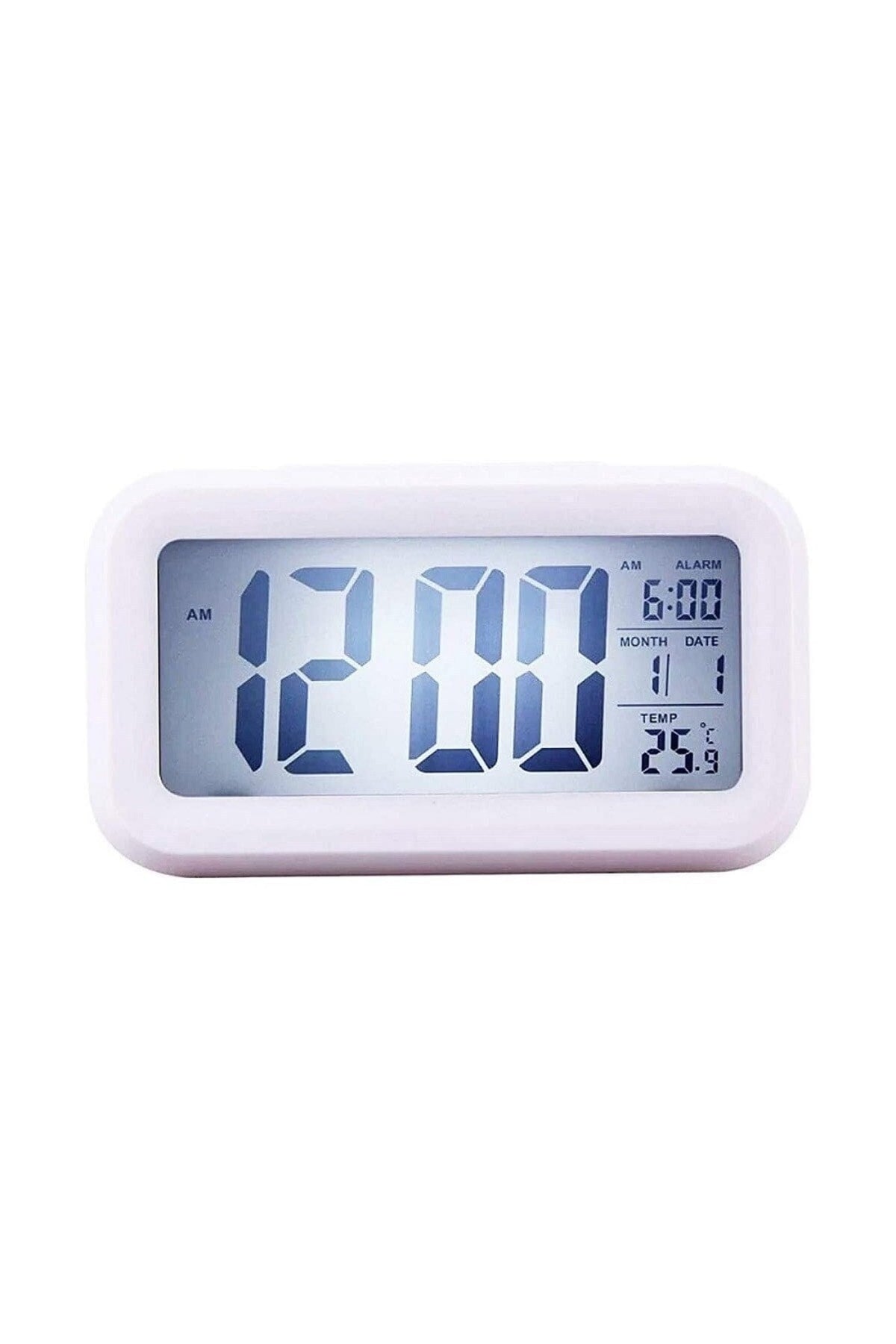 Lcd Ekran Dijital Pilli Gece Işıklı Alarmlı Masaüstü Çalar Saat