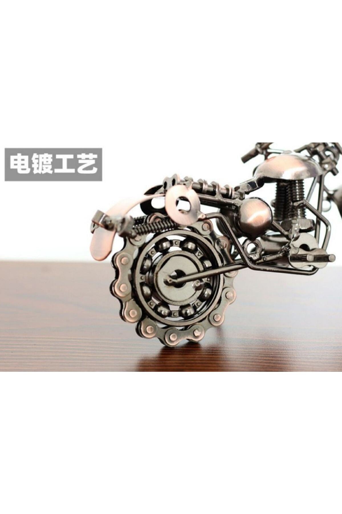 Vintage Ferforje Motosiklet Modeli Süsleme El Yapımı Metal El Sanatları Ev Dekorasyon