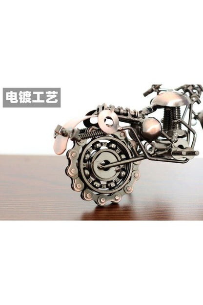 Vintage Ferforje Motosiklet Modeli Süsleme El Yapımı Metal El Sanatları Ev Dekorasyon