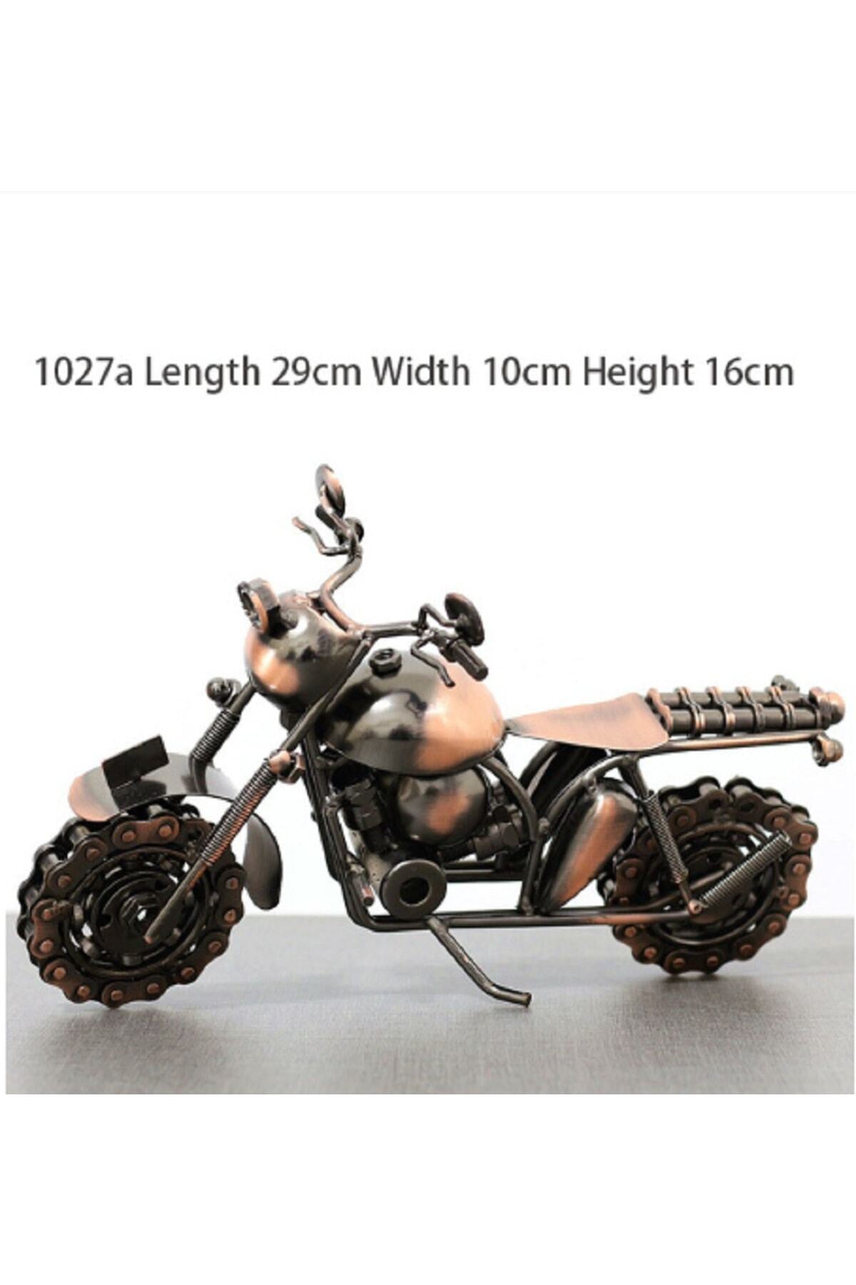 Retro Ferforje Motosiklet Modeli Yaratıcı Metal Sanat Heykel Koleksiyonu Süs Masaüstü Decorati