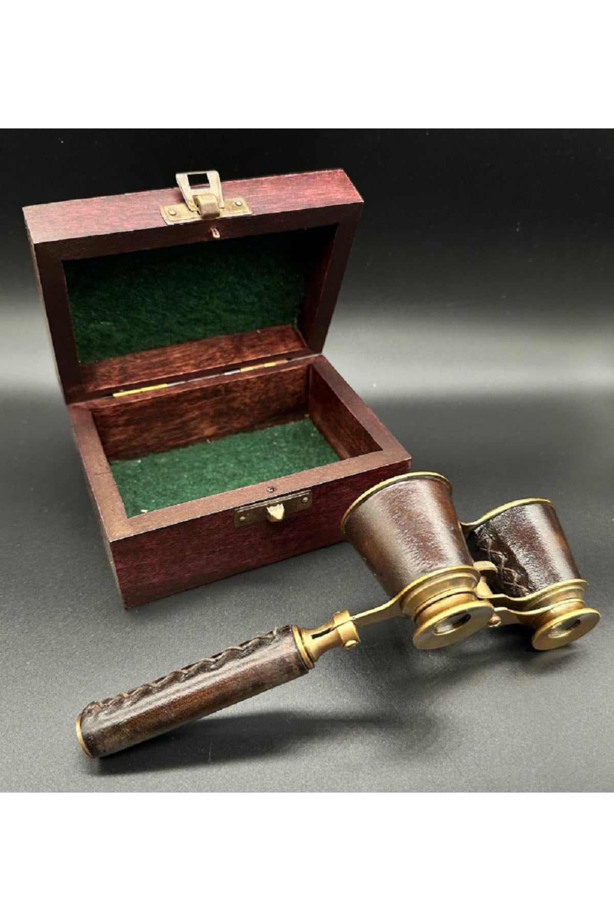 Özel Ahşap Kutulu Pirinç Opera Dürbünü