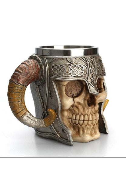 Paslanmaz Çelik Kupa Kafatası Viking Bira Kahve Içme Bardağı