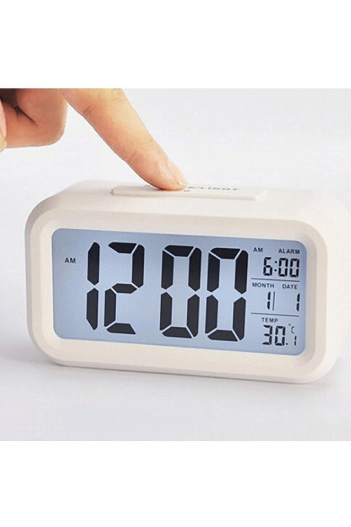 Lcd Ekran Dijital Pilli Gece Işıklı Alarmlı Masaüstü Çalar Saat