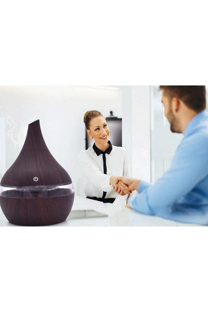 300 ml Aroma Hava Nemlendirici Aromaterapi Ahşap Difüzör