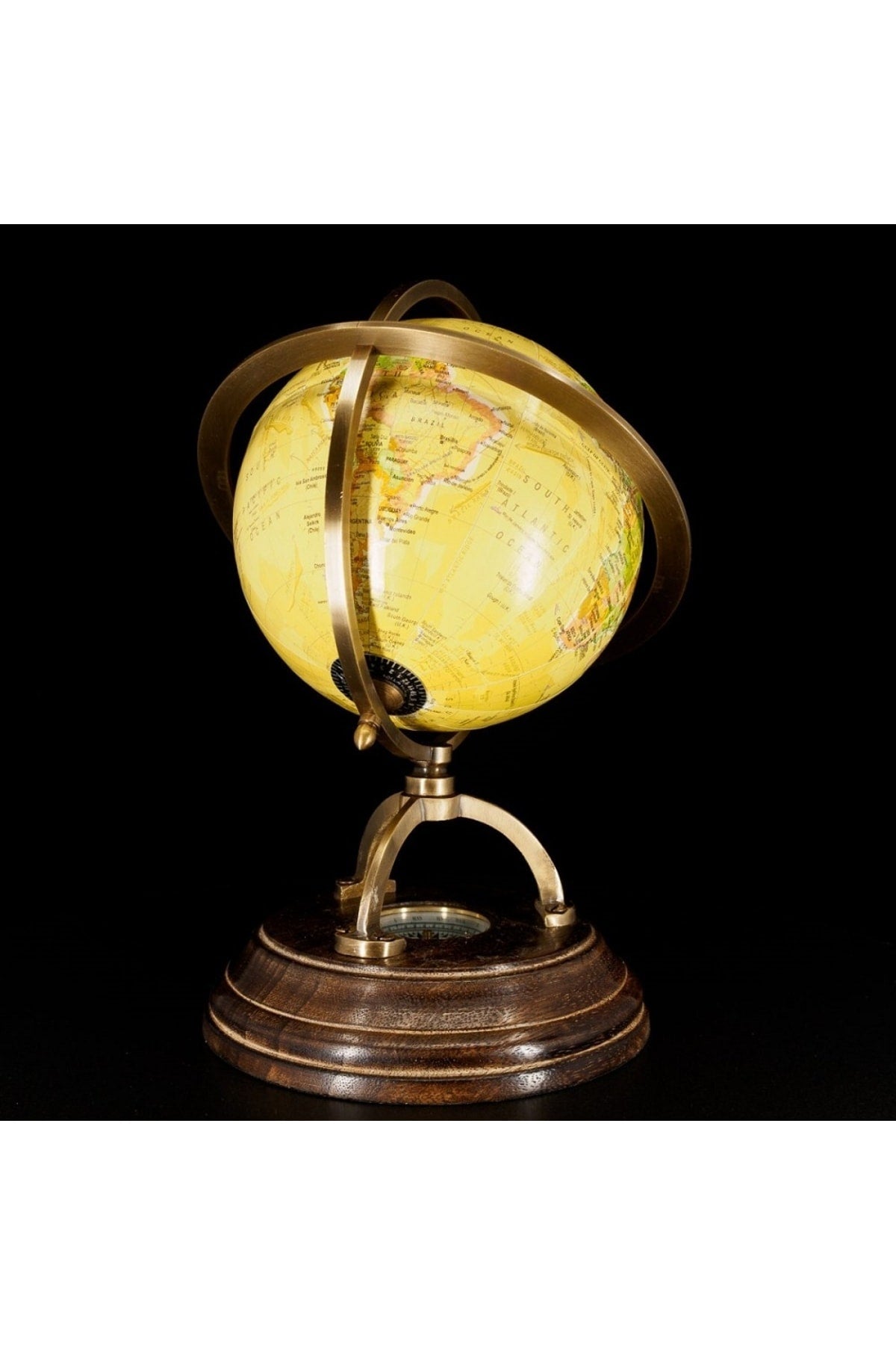 Özel Tasarım Pusulalı Pirinç Işleme Retro Dünya Küre